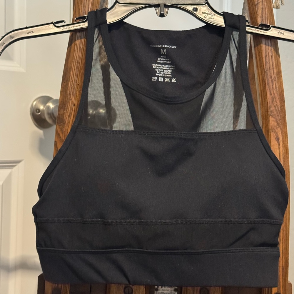Black Mesh Racerback Sports bra